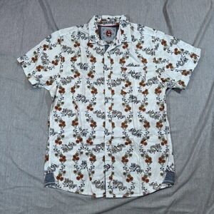 Disco Panda Shirt Mens Large Dragon Floral Print Slim Fit Summer Graphic‎ Tee